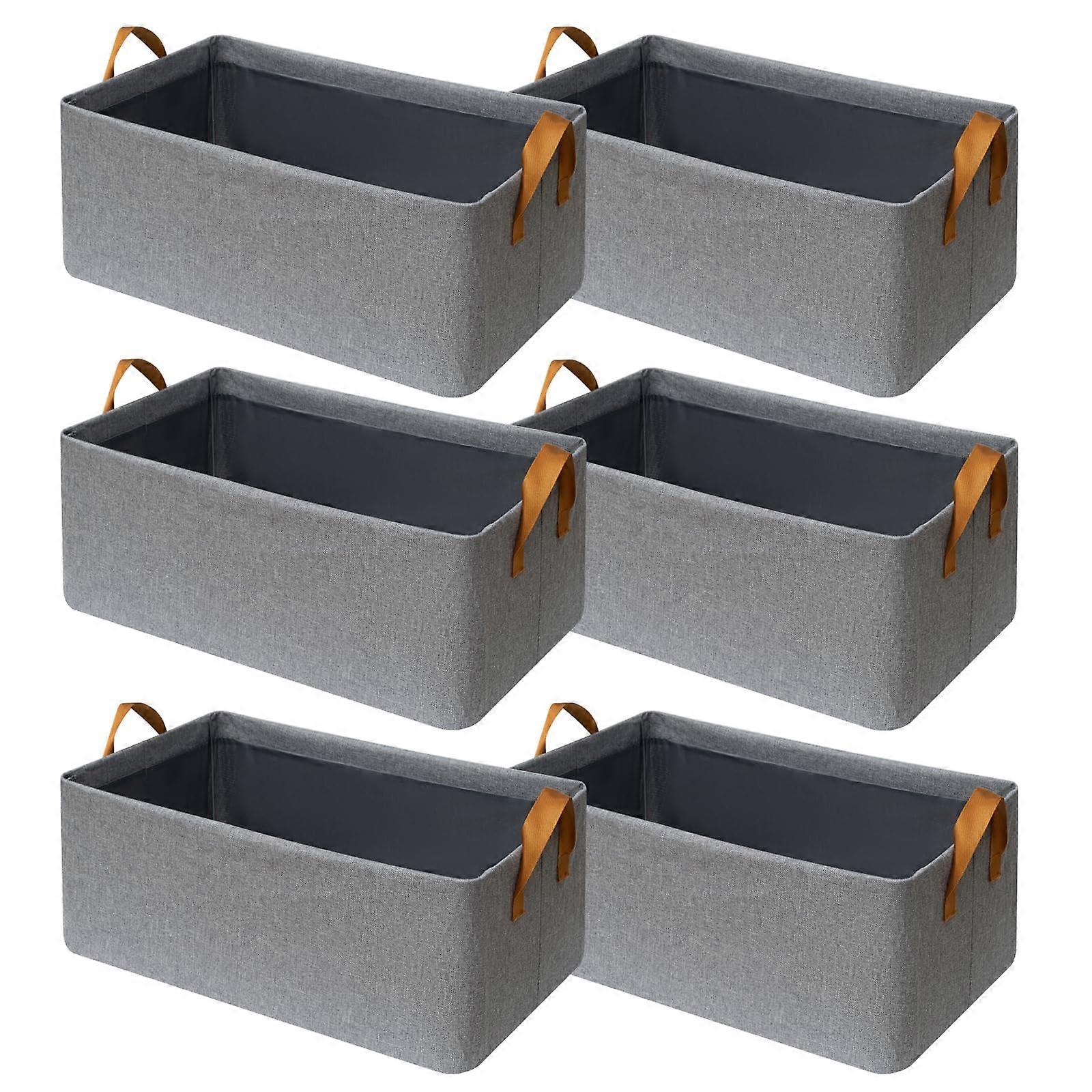 6 Pack Medium Linen Storage B for Closet Organization 15 x 10.2 x 7.5 in