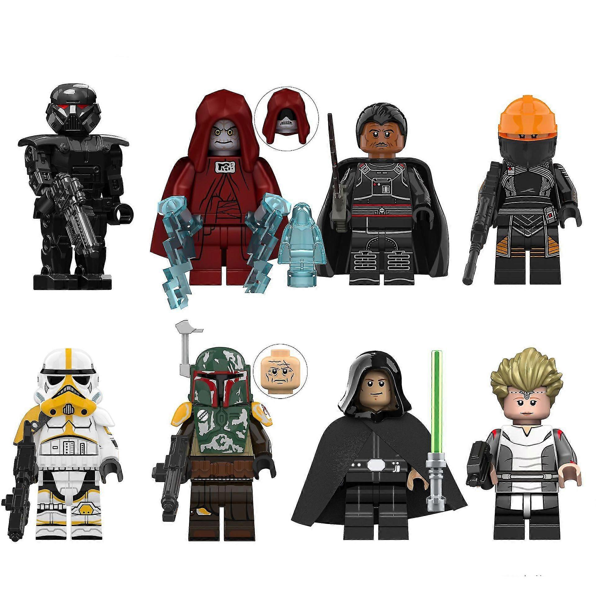 8-pack star wars minifigure palpatine luke skywalker block assembled block toy figure block toy