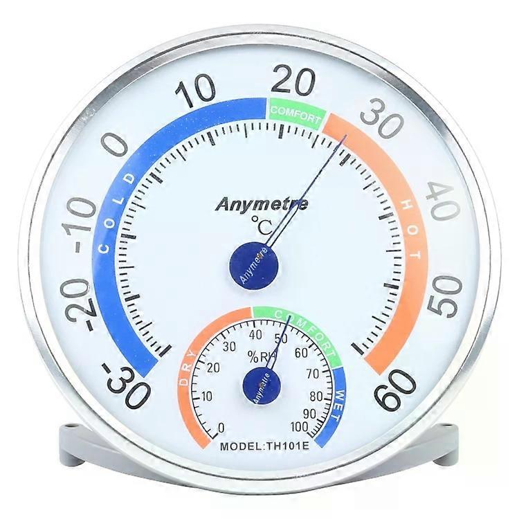Mini Round Clock Hygrometer & Thermometer-Indoor/Outdoor Temperature Meter |