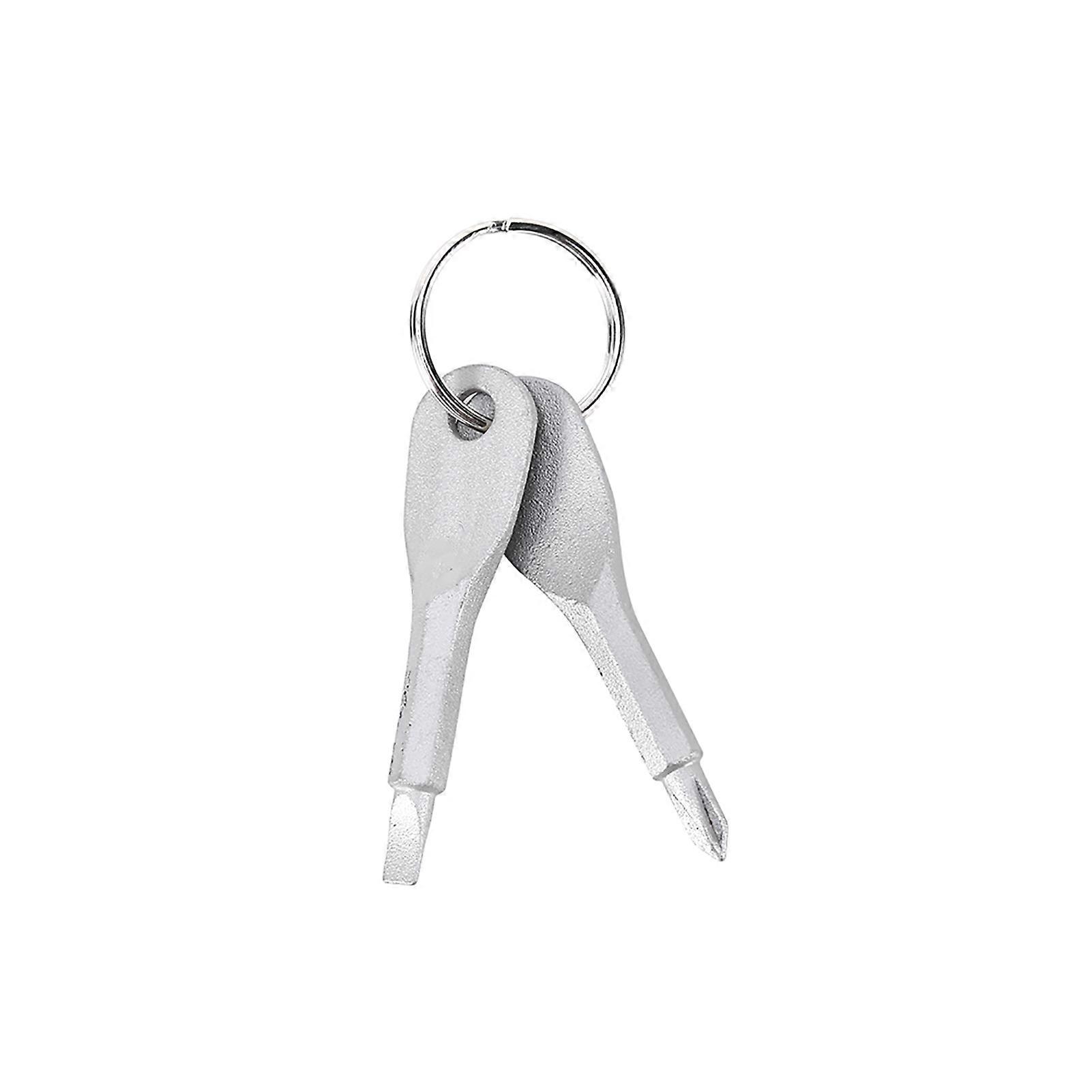 Portable Key Chain Screwdriver, Multifunction Mini Key Screw Driver Set for Precision Tasks, Chrome Plated Surface Ensures Rustproof Durability,