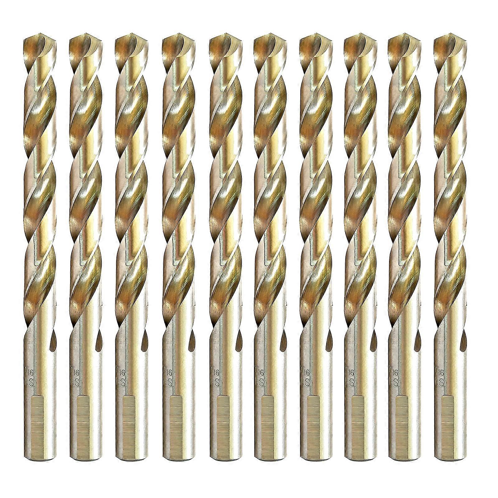 7/32" HSS M2 Twist Drill Bits - 10pcs Jobber Length Fully Ground Bright 3-F Straight Shank - JBF02W13R14P10