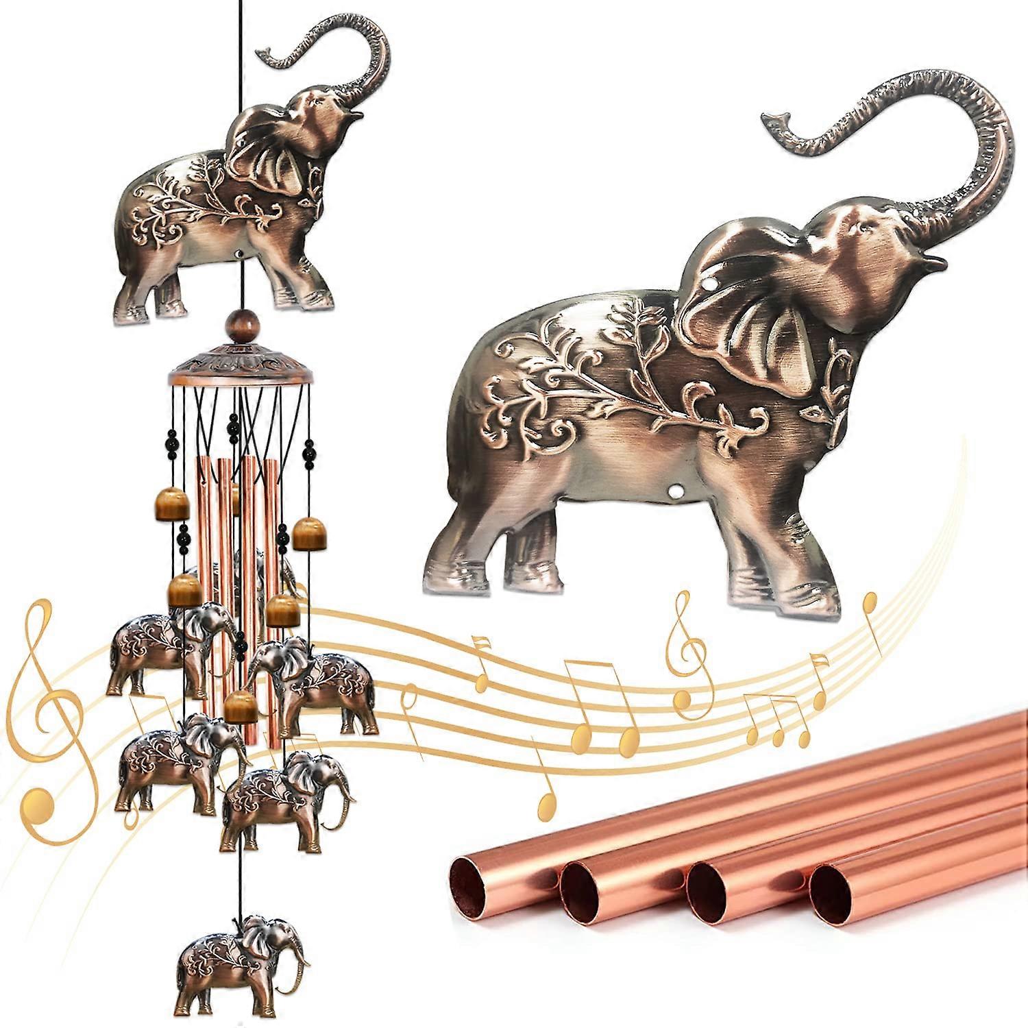 دقات الرياح للخارج ، هدايا للنساء ، ديكور الأفيال ، هدية عيد ميلاد لجدة أمي