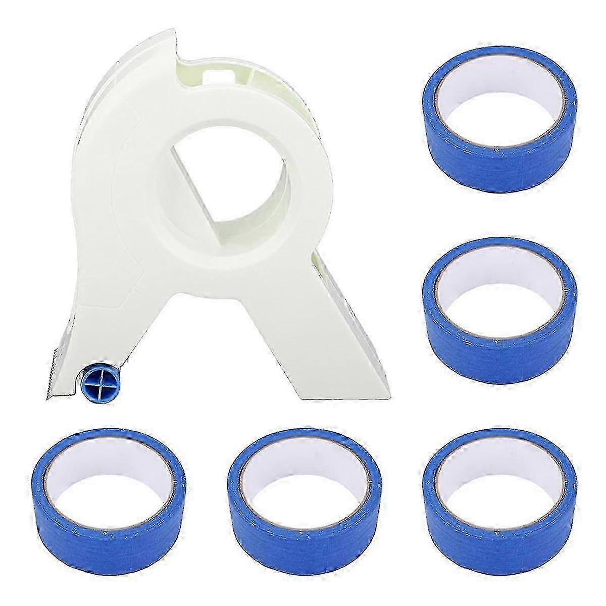 Masking Paint Tape Applicator, Plastic Painters Tape Applicator, Masking Tape Dispenser with 5 Blue Painters Tape Edition a