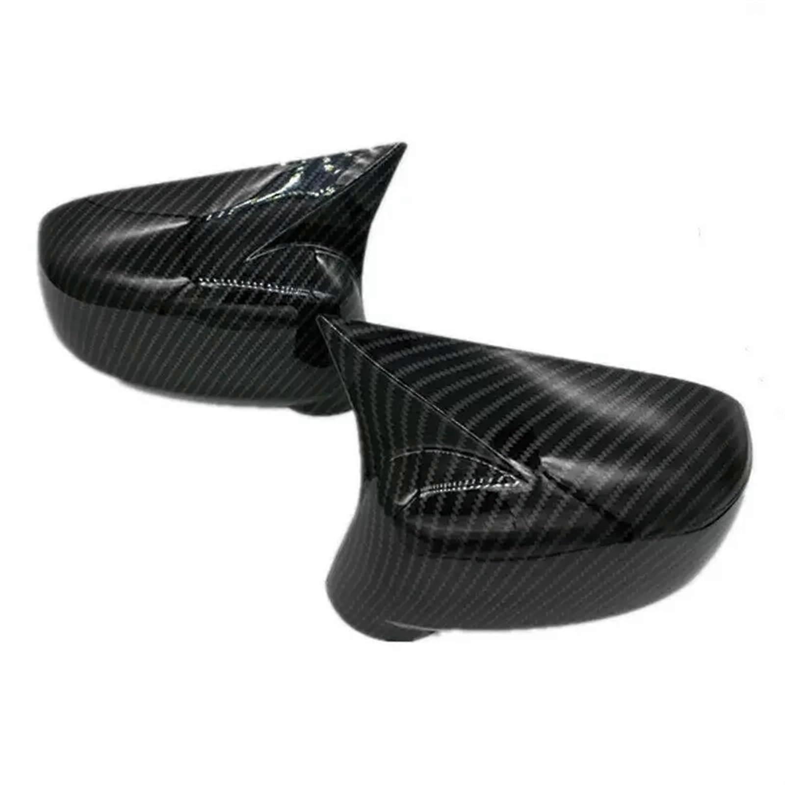 Compatible Tiida Hatchback 2004-2010 Carbon Fiber Rearview Side Mirror Cover Wing Cap Trim Exterior Door Case