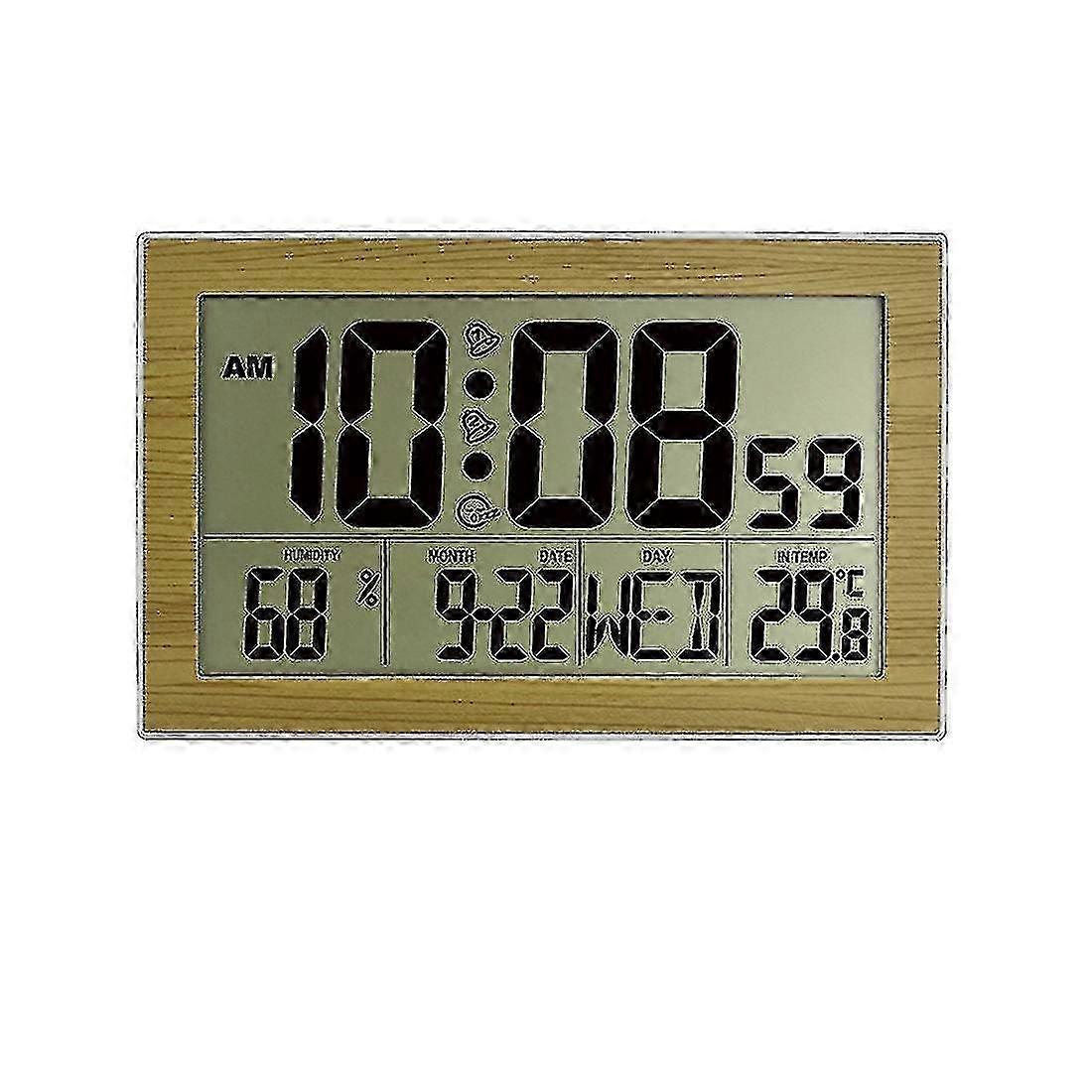 Digital Wall Clock,number Time Light Wood Grain