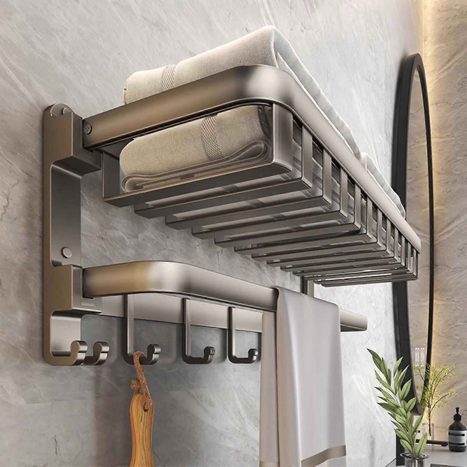 Shower Caddy Adhesive and Drill Mount Two-Tier Bathroom Shelf Basket