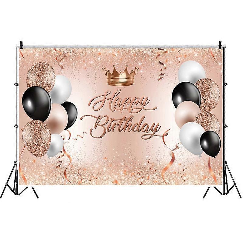 MDN12137 1.5m x 1m Ροζ χρυσό μπαλόνι πάρτι γενεθλίων φόντο ύφασμα φωτογραφία φωτογραφία εικονογραφικό πανί