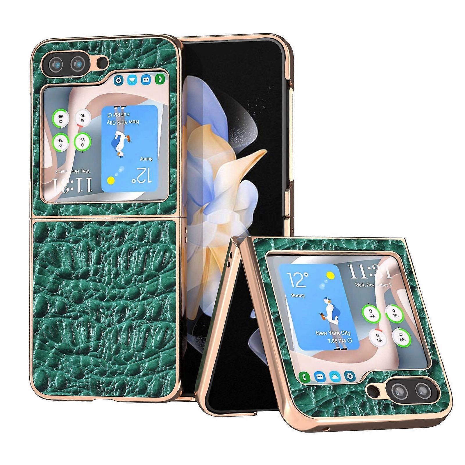 For Samsung Galaxy Z Flip5 Sky Series Nano Electroplating Leather Phone Case