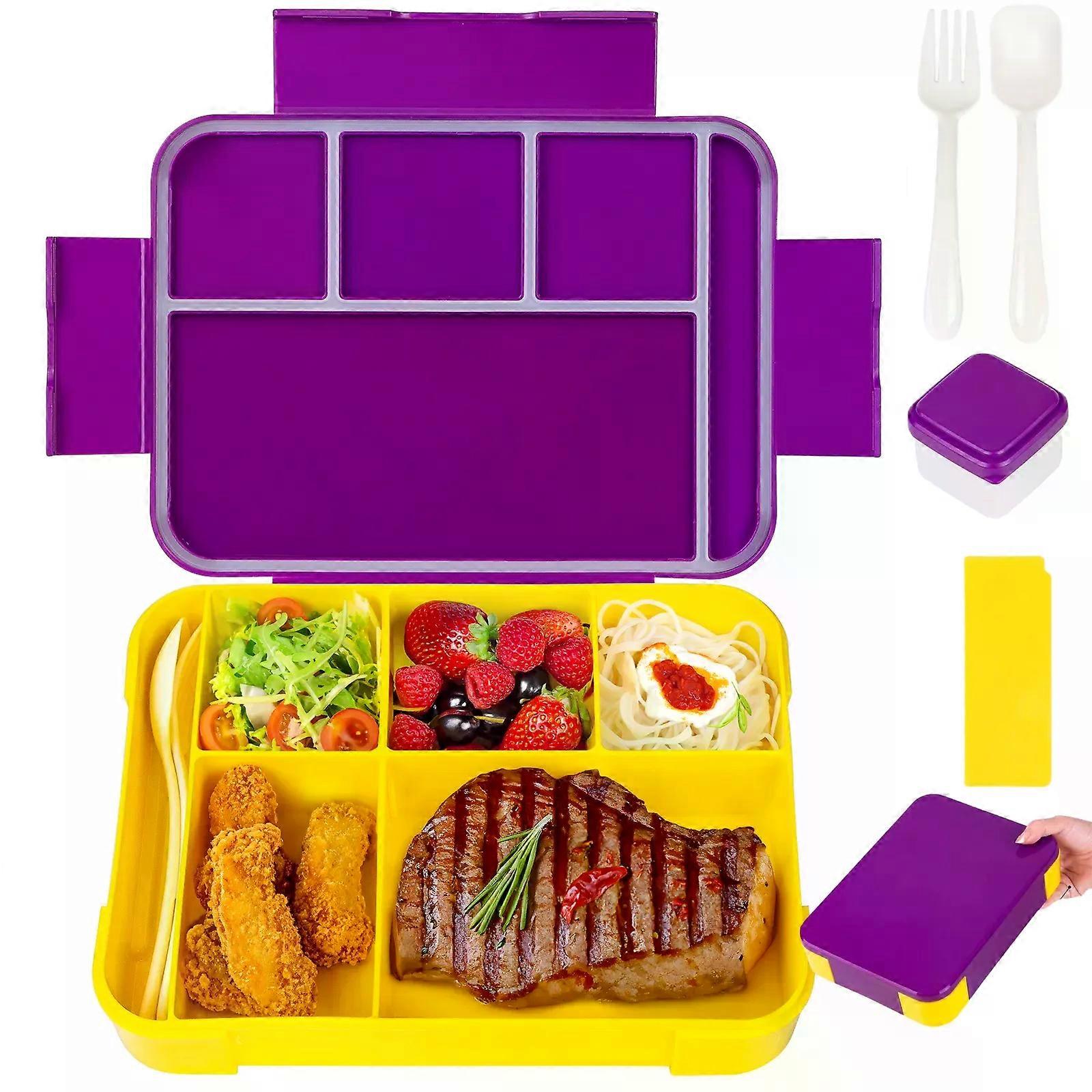 Adorable Pattern Kids Lunch Box Portable Divided Microwave Oven Bento Box Leakproof Food Container For back to school kitchen