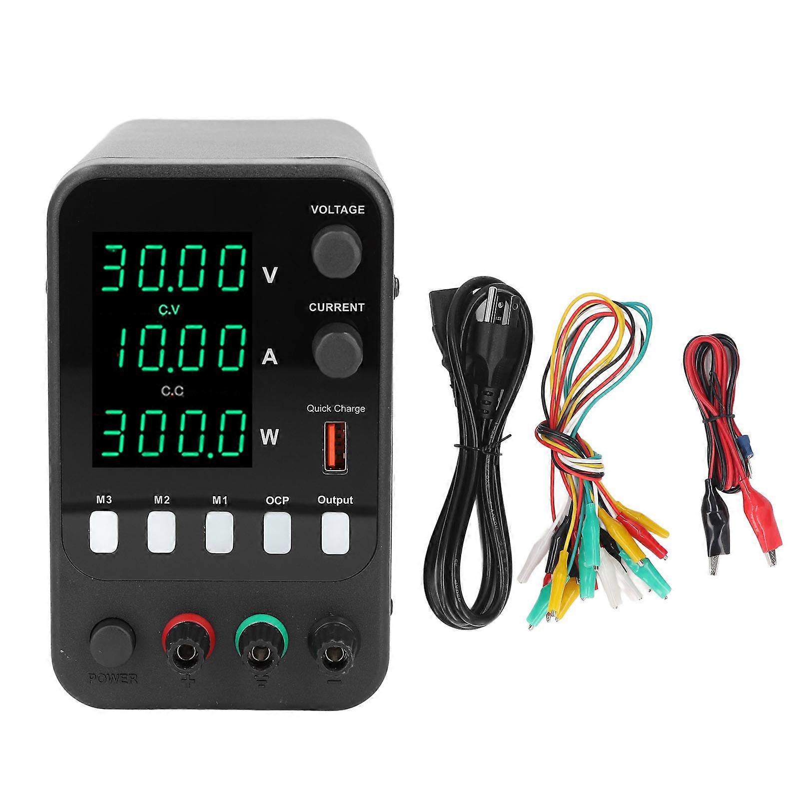 DC Strøm Variabel 300W 0- 0-10A 4-cifret LED-skærm Justerbar bænk Strømforsyning med Encoder-knap
