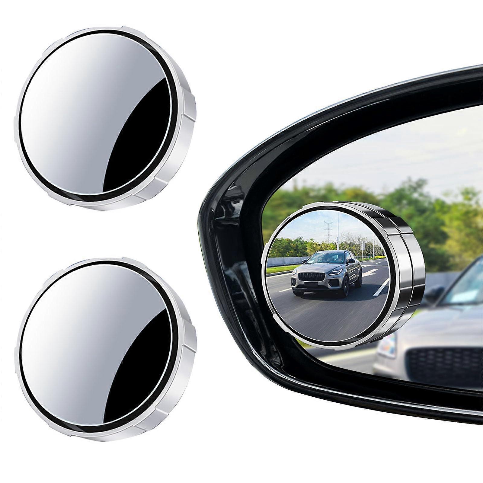 2pcs Car Blind Spot Mirrors for JEEP Wagoneer, Avenger, Wagoneer S - Waterproof 360° Rotatable Round Wide Angle Design, White