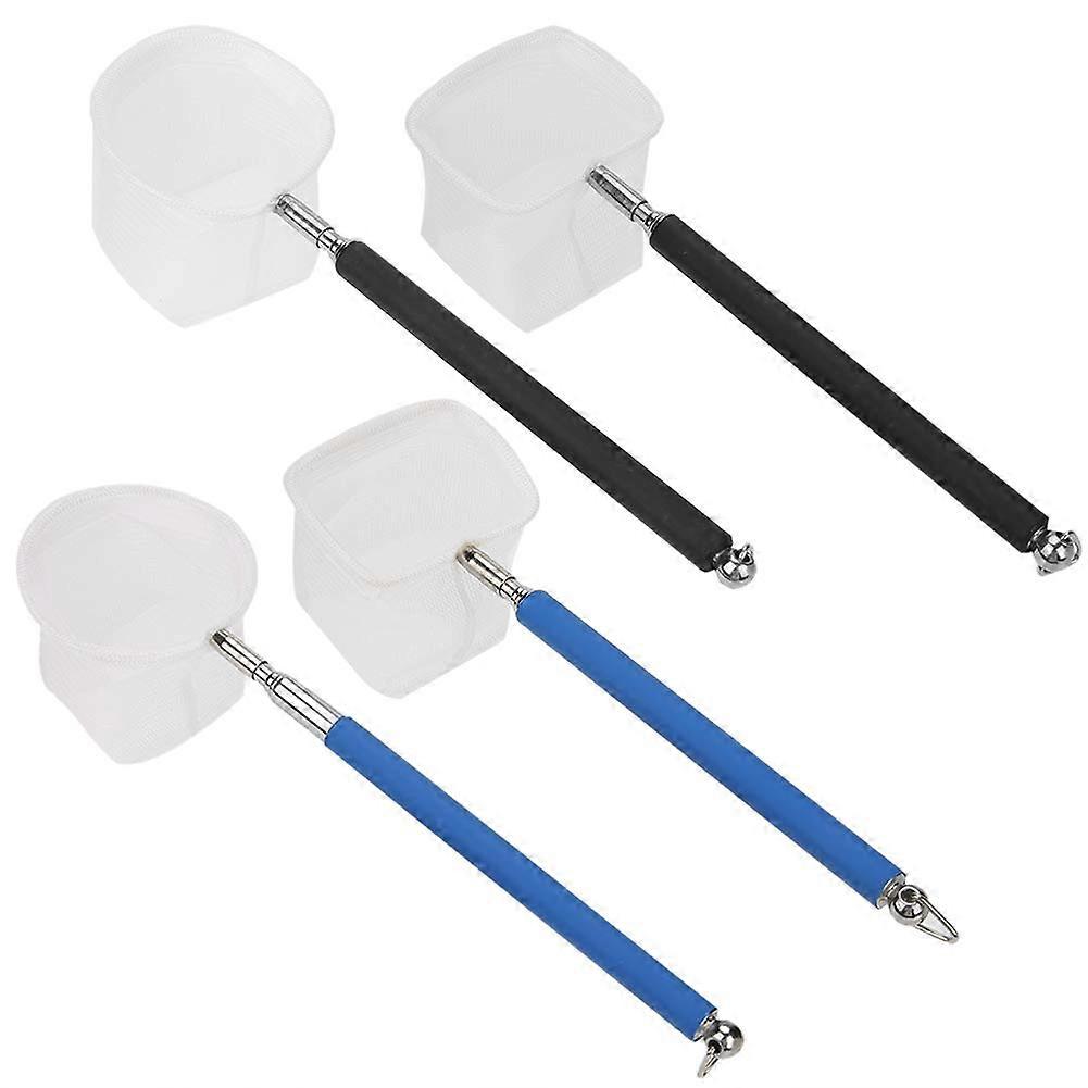 4 Pieces Telescopic Mini Fish Nets, Catching Nets with Stainless Steel Handle for Aquarium Pond