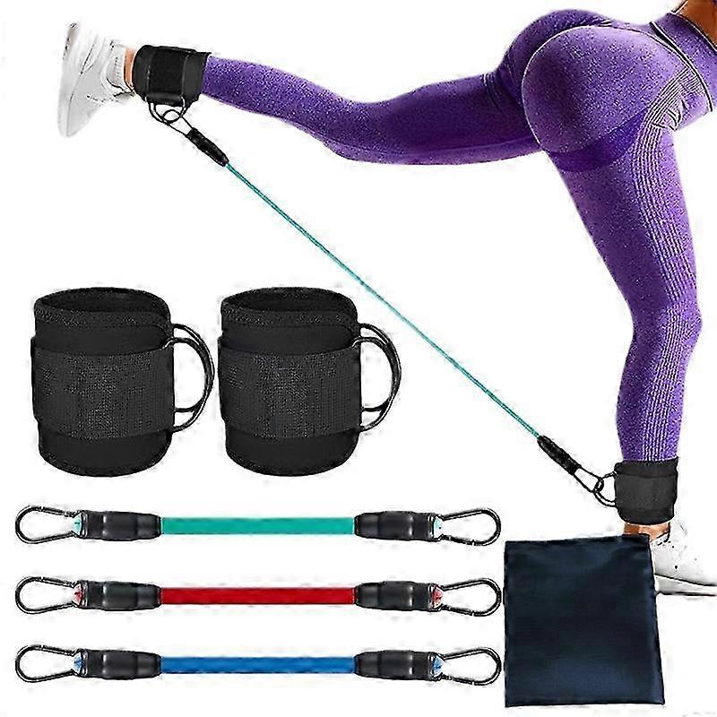 Ankle Resistance Bands Set, Ankle Tube Band with Adjustable, 60LB Three Different Pound Resistance B