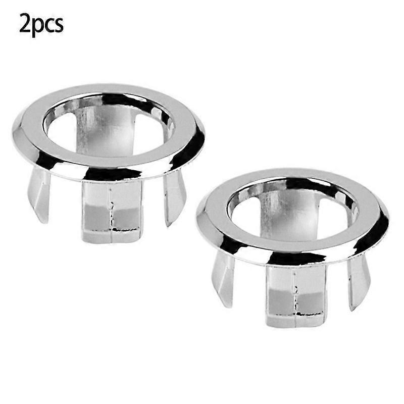 2pcs Basin Overflow Ring Plastic Bathroom Overflow Covers For Basin/Sink Chromed Replacement Hole For 22-24mm Aperture BathroomCraft Pipe Cleaners