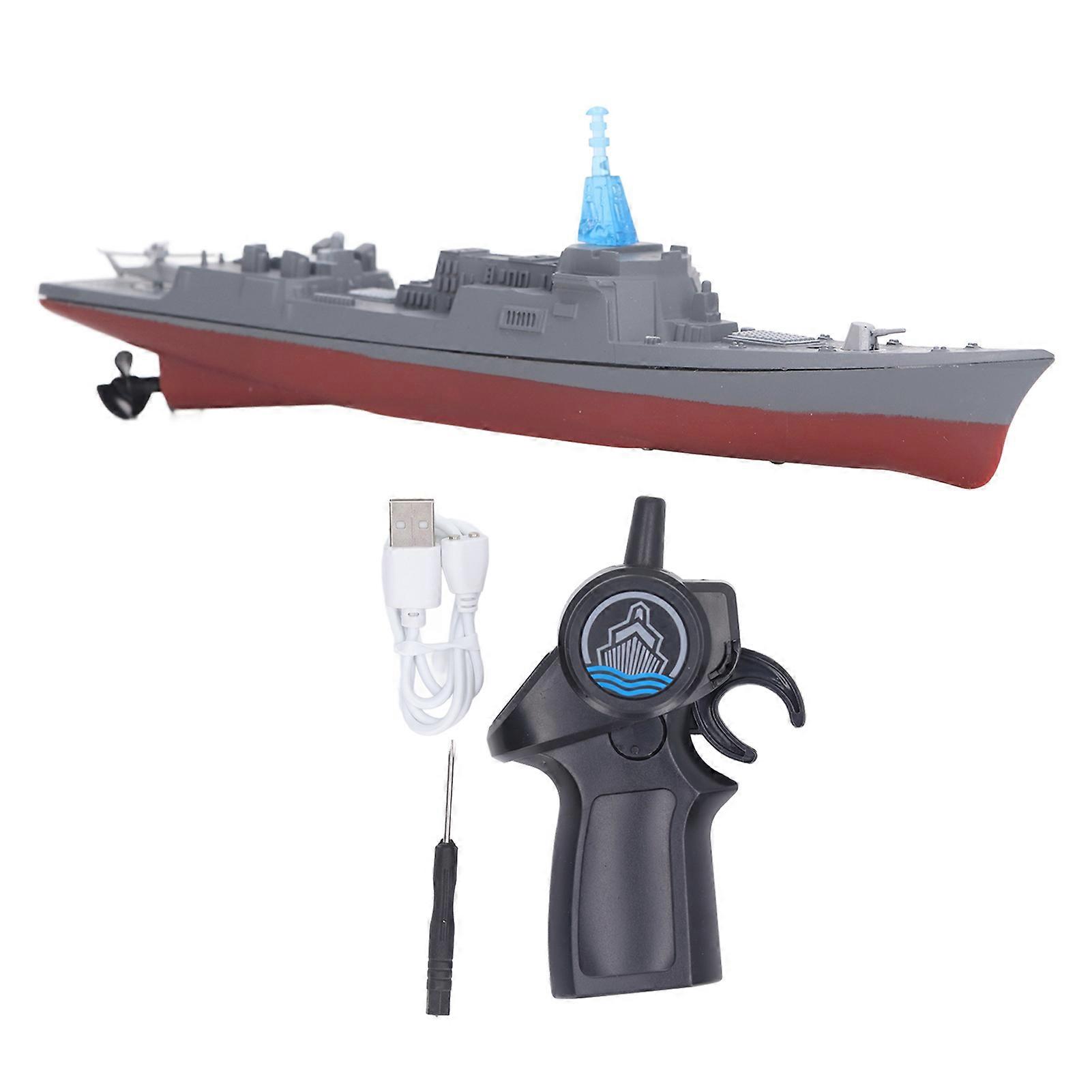 2.4G RC Aircraft Carrier Toy Simulated Dual Propeller Water Sensor Remote Control Ship Toy