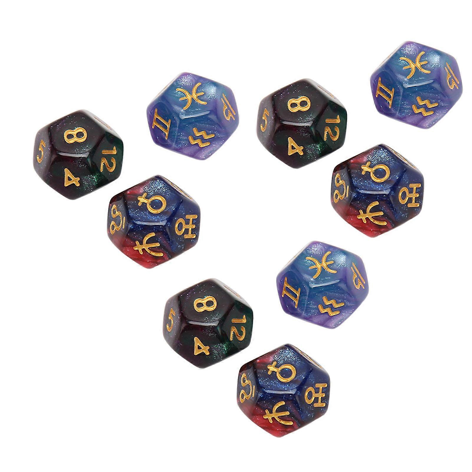 9PCS Polyhedral Dice Set Waterproof Plastic Lightweight Portable Table Gaming Dices for Travel Picnic