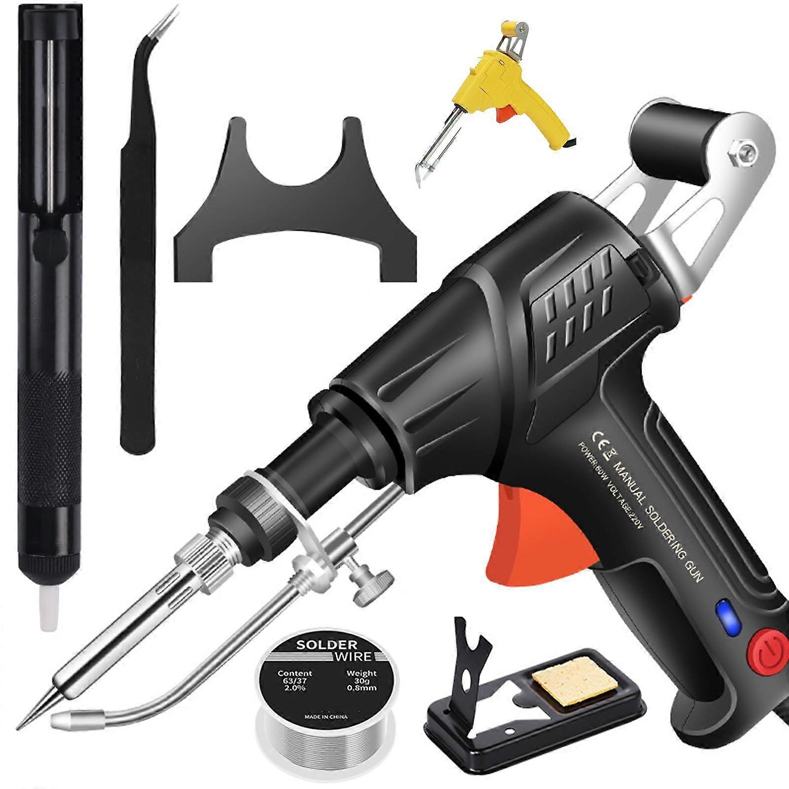 Manual Soldering Gun, Power Soldering Iron Gun Set, Adjustable Temperature Electric Welding Tool