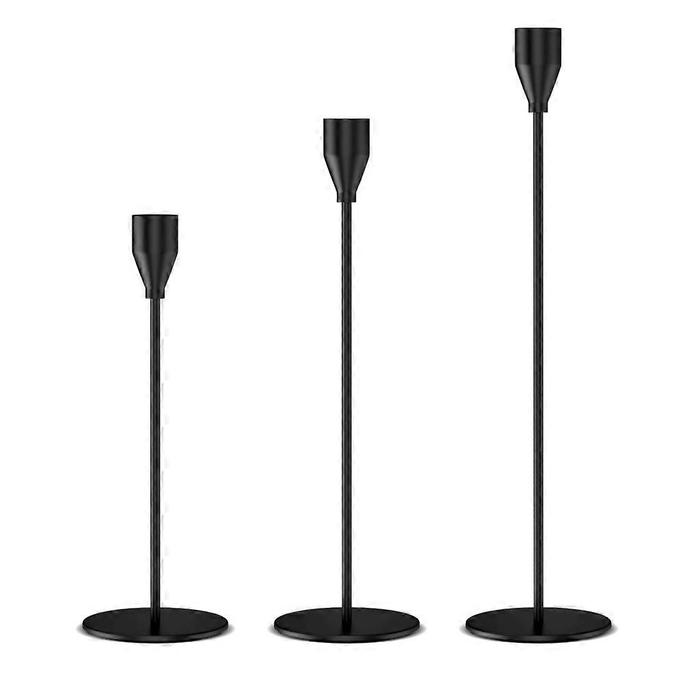 European Home Decor Candlesticks - Black Set [Thin Base]