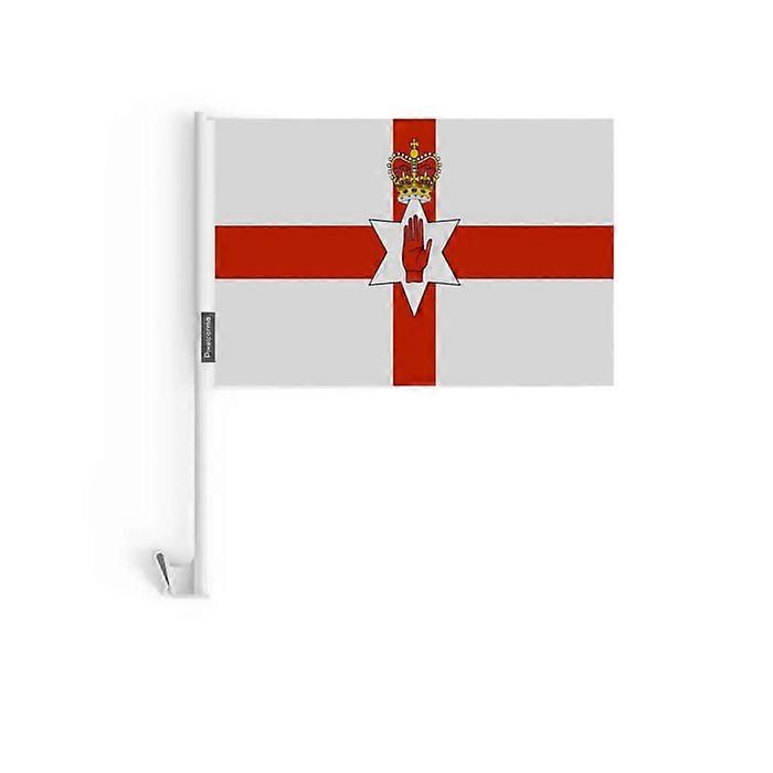 Northern Ireland Car Flag – 14 x 21 cm – Polyester Fabric – Window Mount – 10 Pieces