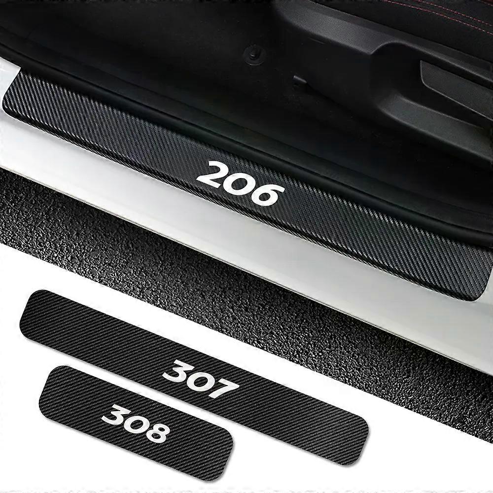 Car Door Sill Stickers Suitable for Peugeot 307 206 308 407 207 3008 208 508 2008 301 408 607 4008 5008 Tuning Accessories Carbon Decals