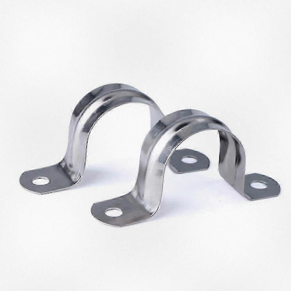 20pcs U Shaped Pipe Strap Clamps Suitable for Various Pipes, Made of Durable 304 Stainless Steel, Featuring Two Hole Design