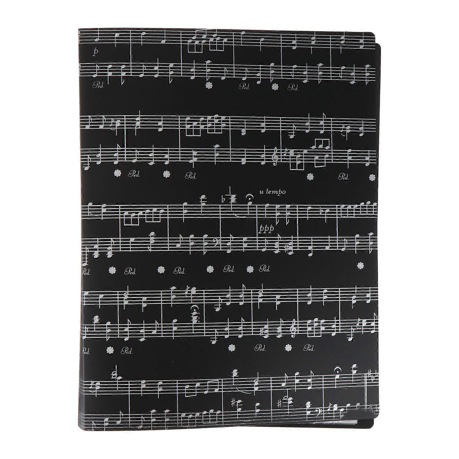 Music Sheet File Paper Storage Folder Portable A4 Size Documents Holder (Black)