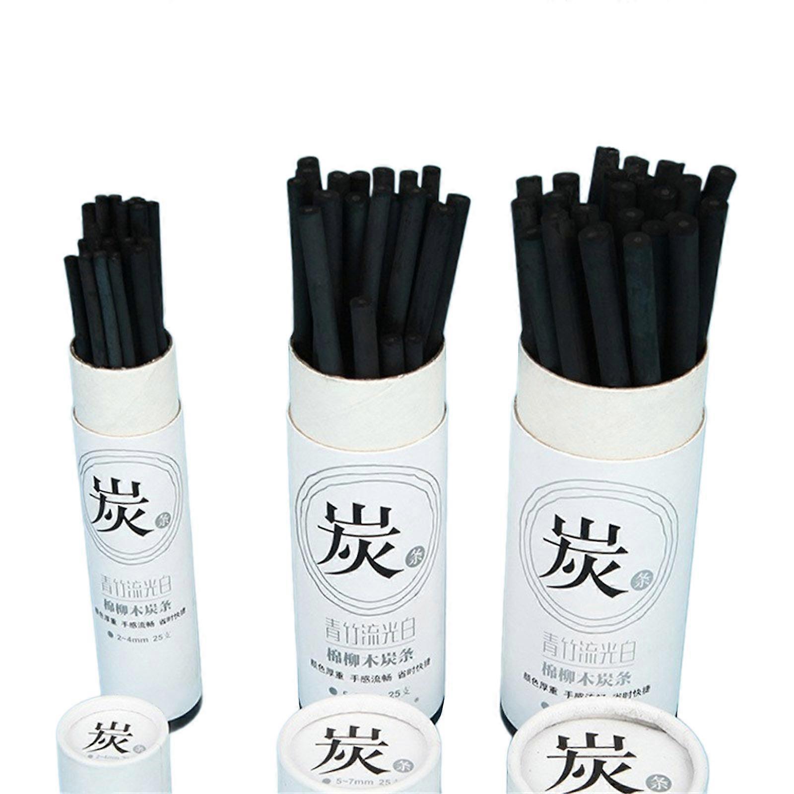 75x 2-9mm Charcoal Sticks Charcoal Drawing Pencils Willow Sketching Charcoal Pencils for Sketching Drawing and Shading