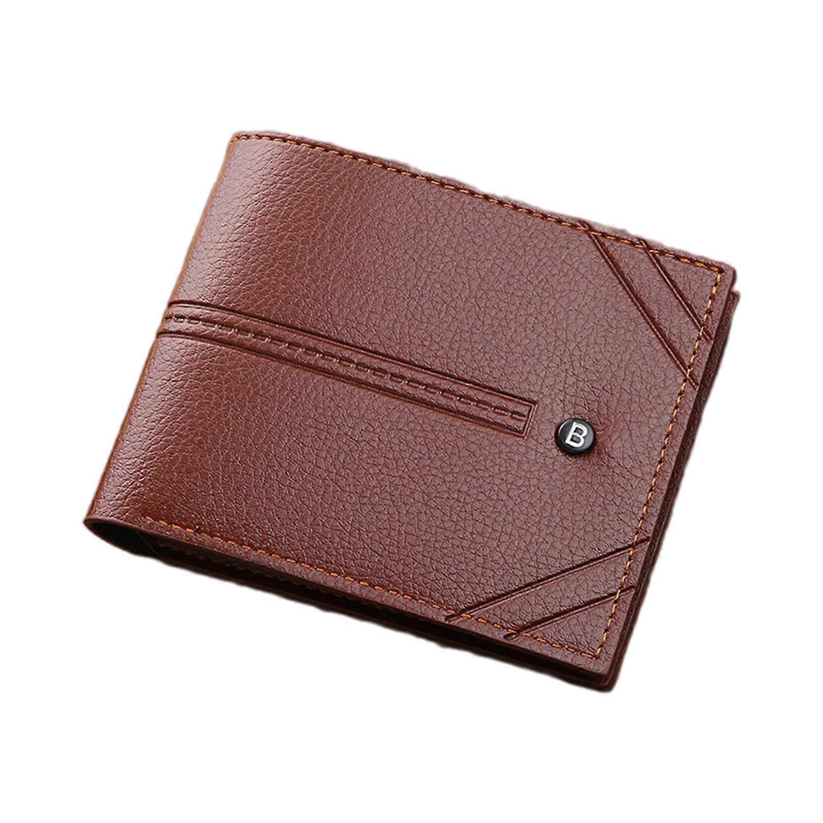 Stylish and Durable Men's Wallet with PU Leather and Multiple Card Compartments for Daily Use brown