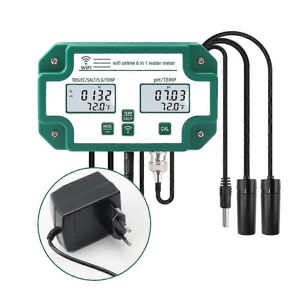 Water Quality Tester WiFi Digital PH/TDS/EC/S.G/Salt/Temp Meter
