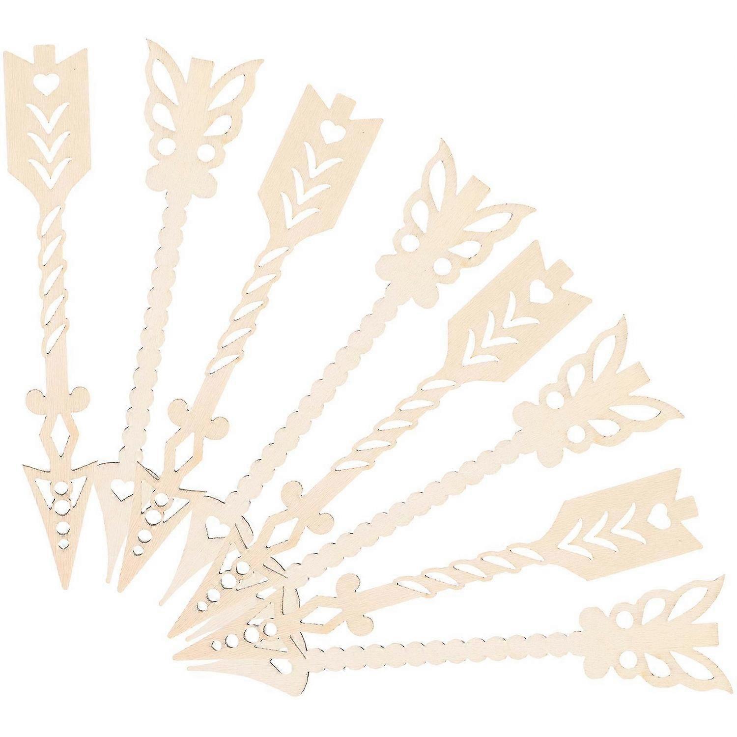 10pcs Arrow Unfinished Wooden Cutouts Embellishment for Crafts Arrow Wood Slices Arrow Wooden Paint