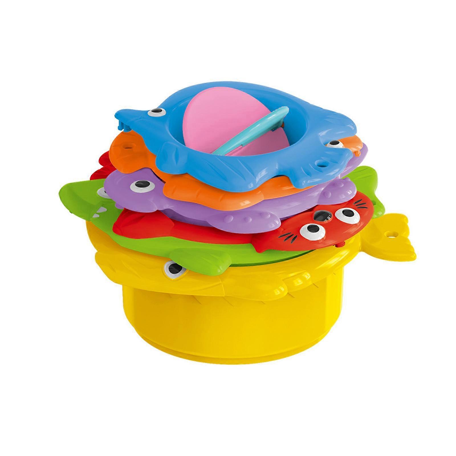 Bath Toy Stacking Cups Practice Motor Skills Color and Shape Recognition for