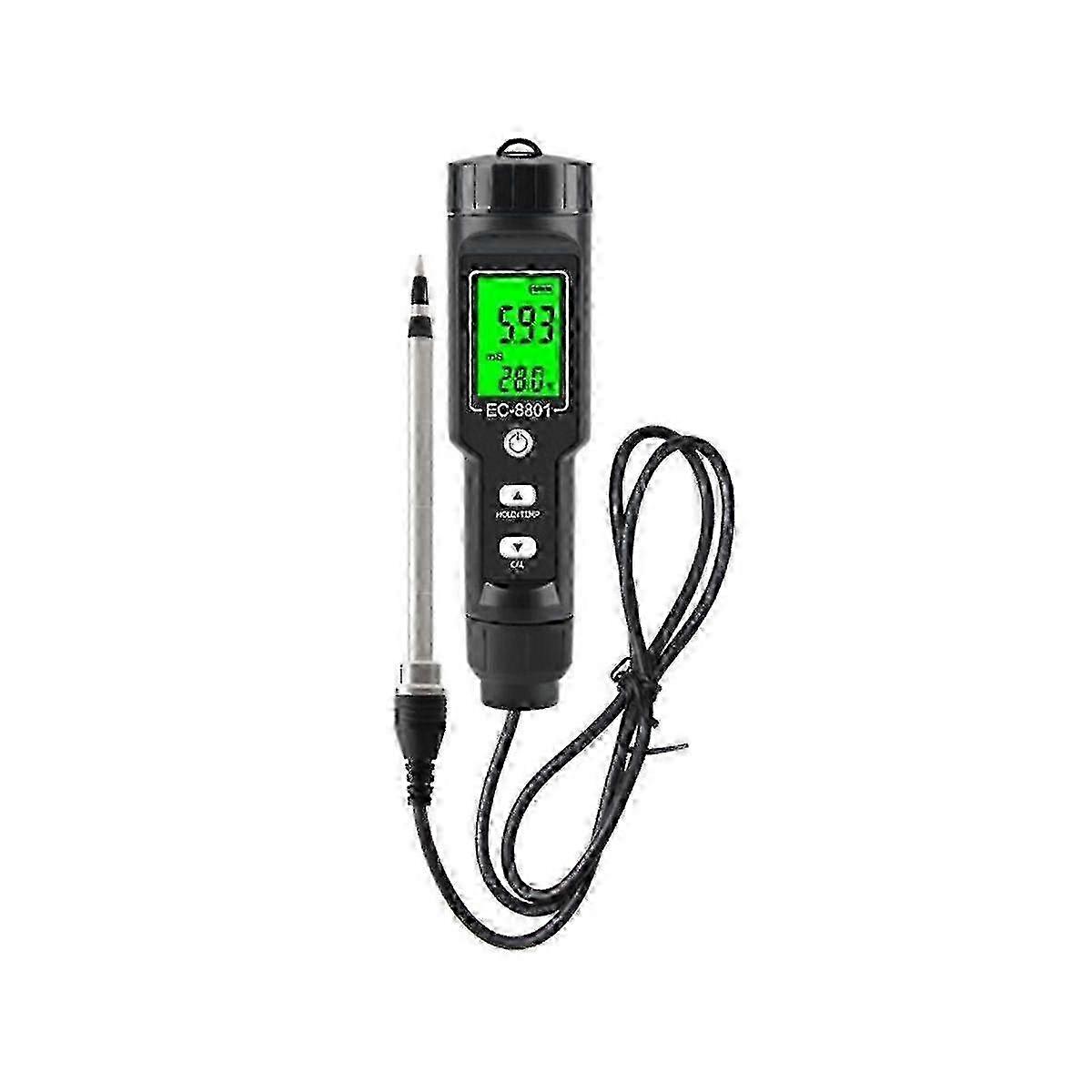 Waterproof Soil Conductivity Meter and Analyzer for Plants, Measuring Digital Ec/temp from 0.00 to 10.00ms/cm