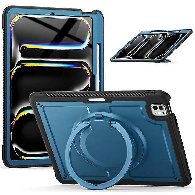 Compatible For iPad Pro 13 (2024) Case Rotating Kickstand PC+TPU Shockproof Tablet Cover