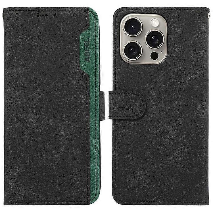 Capa protetora de telefone de couro PU ABEEL compatível para iPhone 12 Pro Max 6,7 polegadas RFID Stand Phone Shell