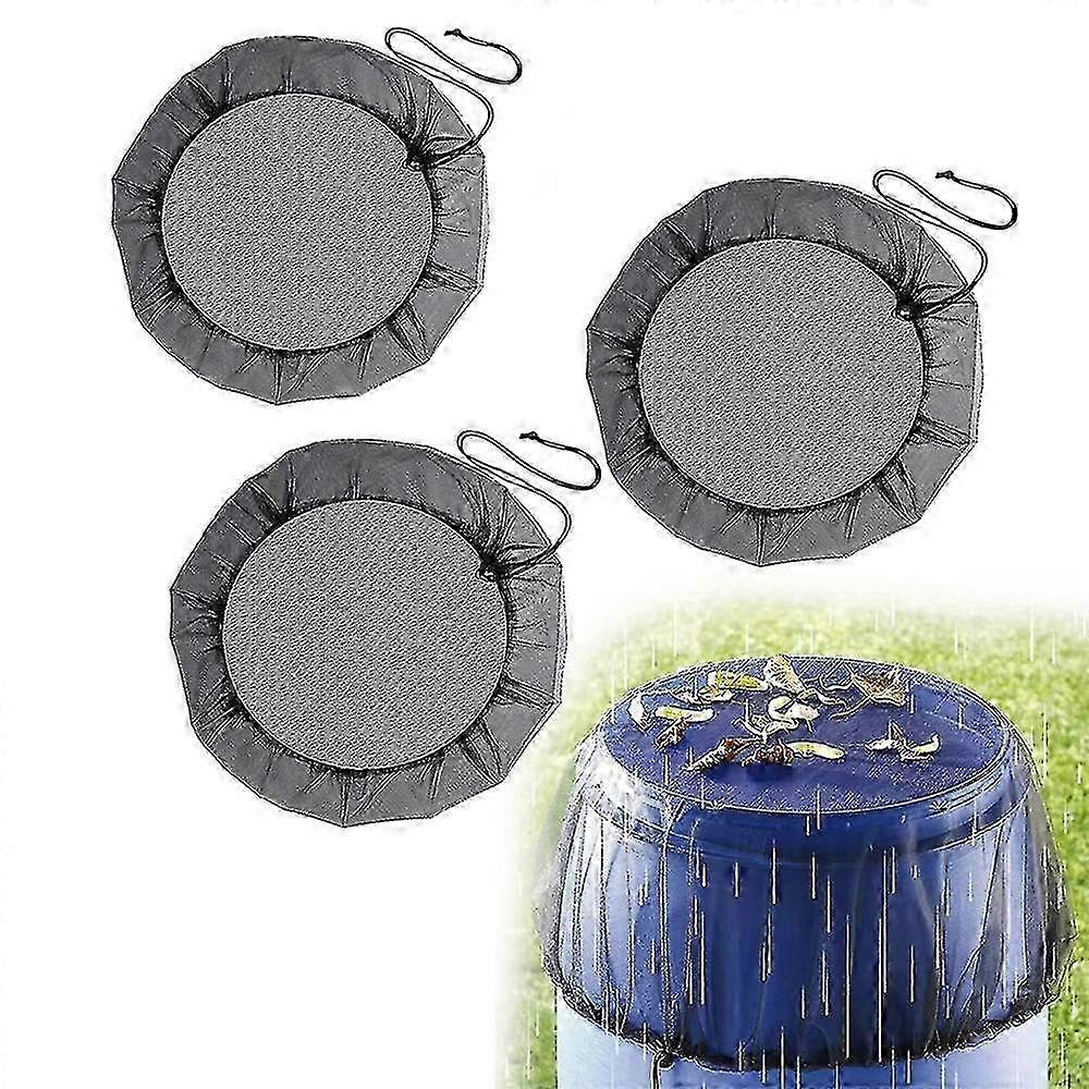 İpli Yağmur Varili Net Kapak, Yağmur Poposu için Ayarlanabilir, Yaprakları ve Sivrisinekleri Önler (95cm, 3'lü Paket)