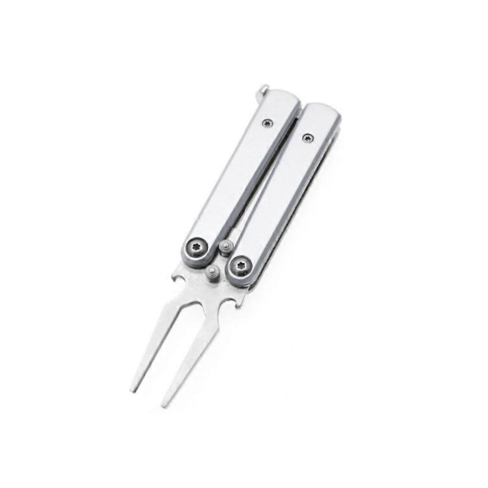 Golf Alloy Forks,Divot Repair Tool and Ball Marker with Built-in Bottle Opener