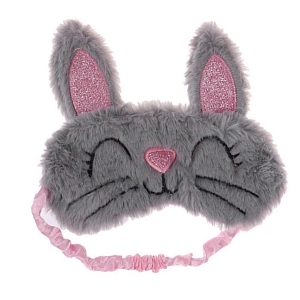 Plush Rabbit Eye Mask   Soft Light Blocking Sleep Blindfold for Travel, Naps, and Comfortable Rest   Breathable, Washable with Elastic Strap