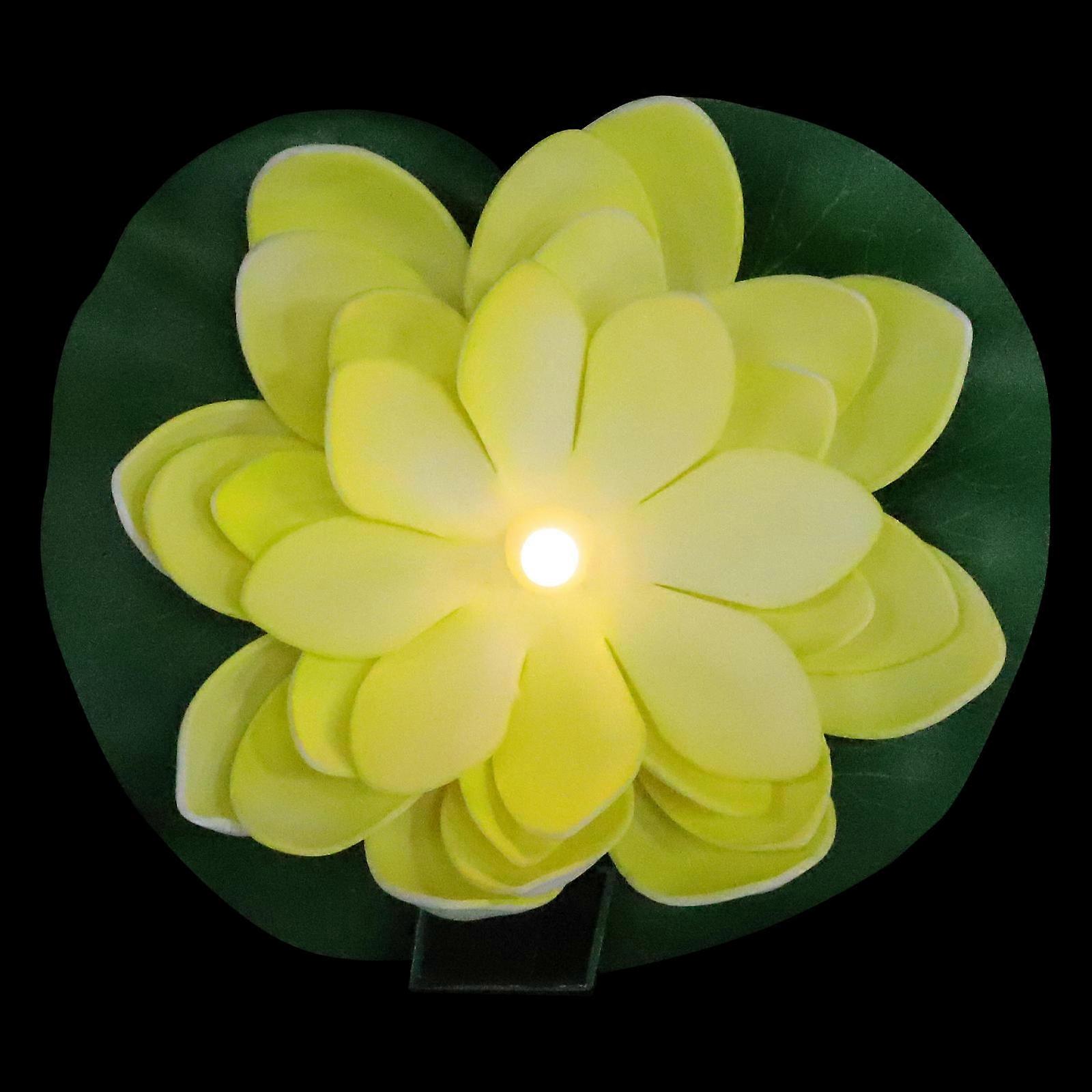 Solar Flower Light Outdoor Pool Decoration Floating Lamp Yellow 17x17cm Energy Saving 1Pack