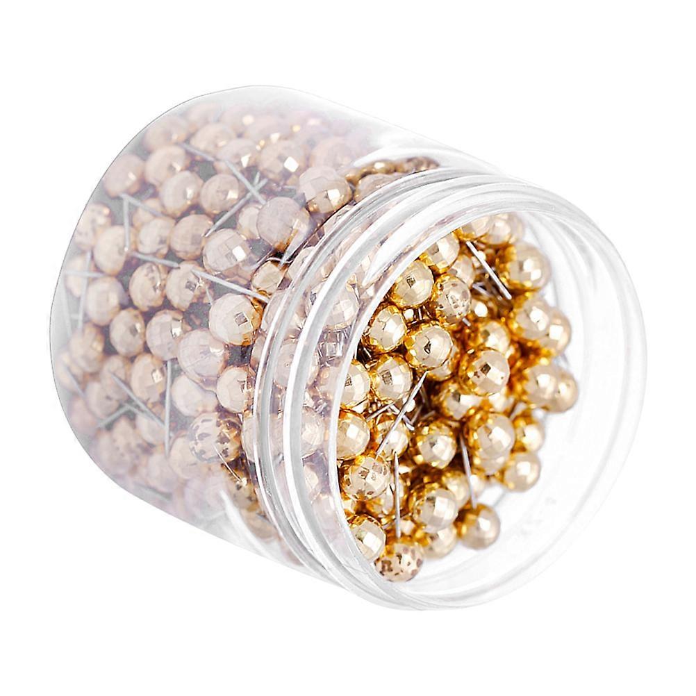 Football Pattern Round Map Pins for Marking 400Pcs Golden Drawing Pushpins