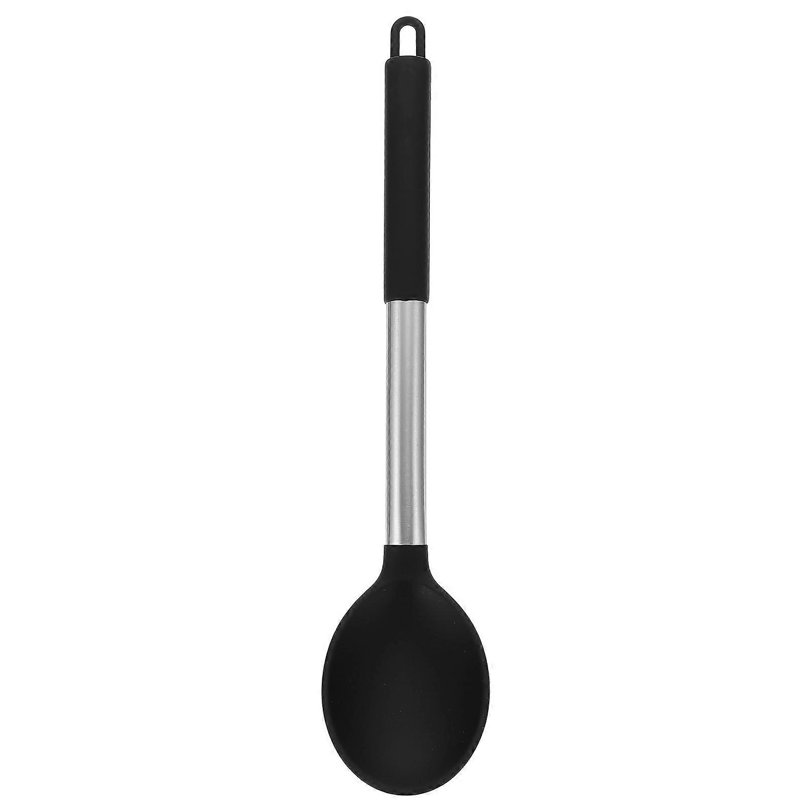Silicone Utensils For Cooking Curved Shape Simple And Elegant Design 32X7CM Black 1Pcs