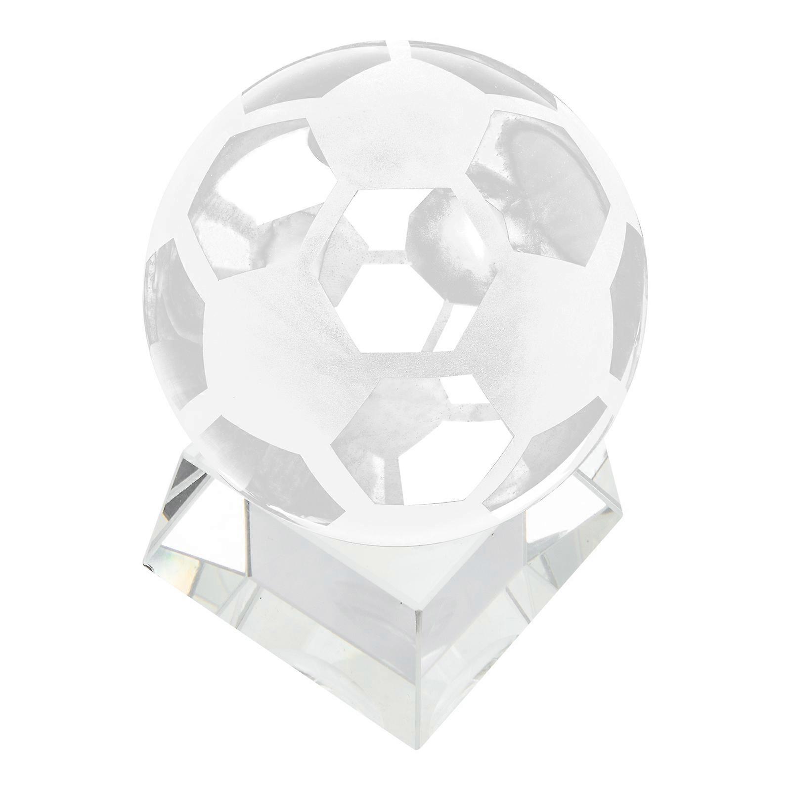 Crystal Soccer Ball Ornament with Stand for Events, Parties, Home Display – Eye Catching Diameter Souvenir