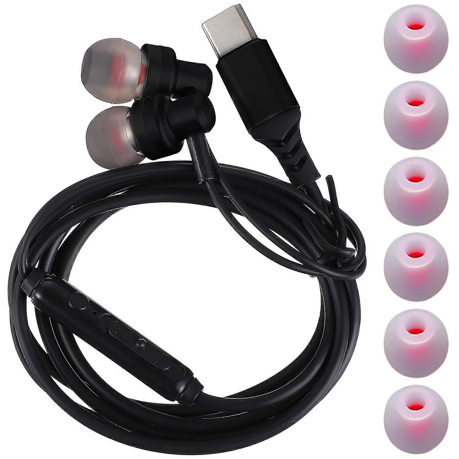 USB C Earbuds with Noise Canceling, Ergonomic Design, Wired Control for Comfortable Use in Study, Travel, Running, and Fitness Activities