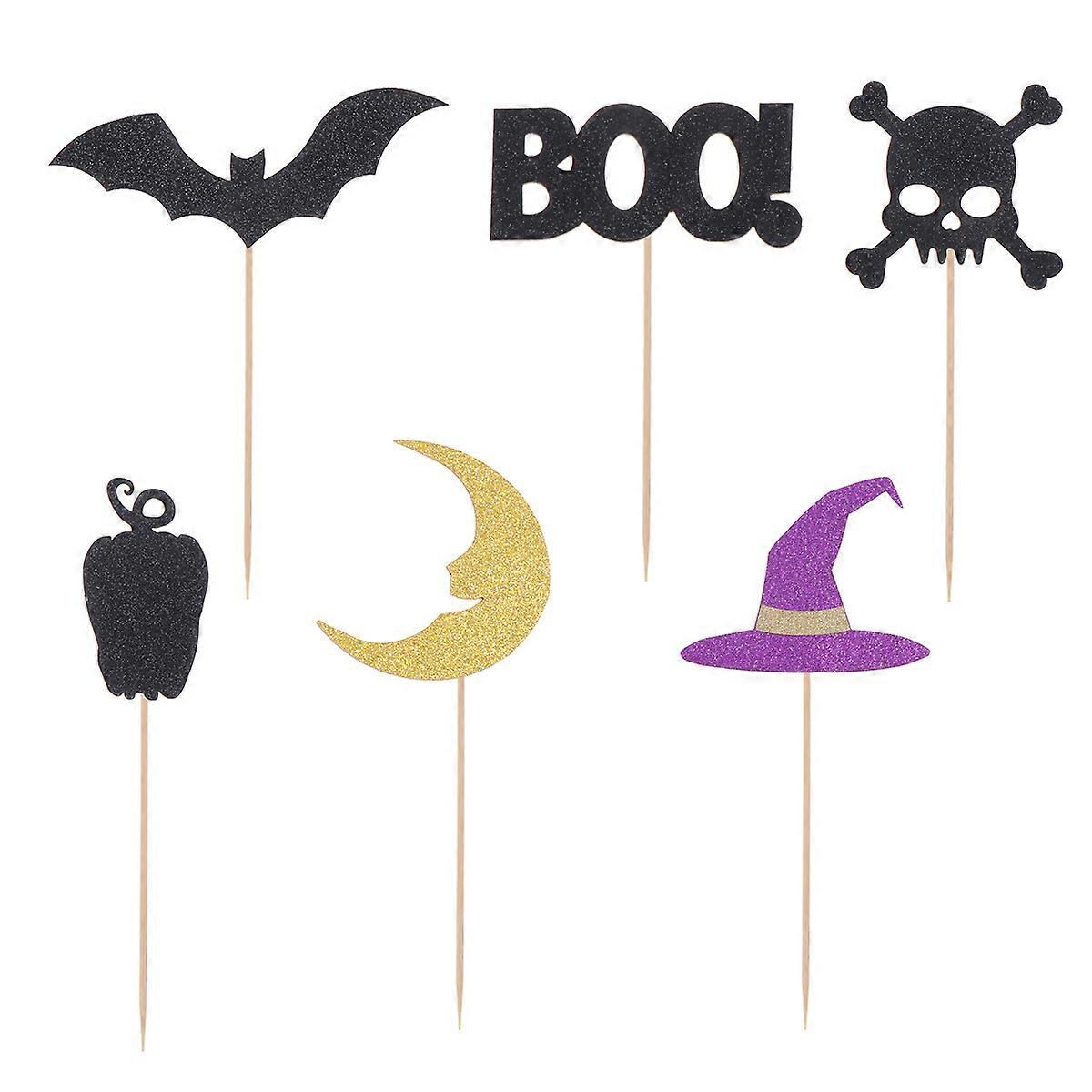 Halloween Fruit Picks for Cupcake Decoration 12Pcs Assorted Color Toppers