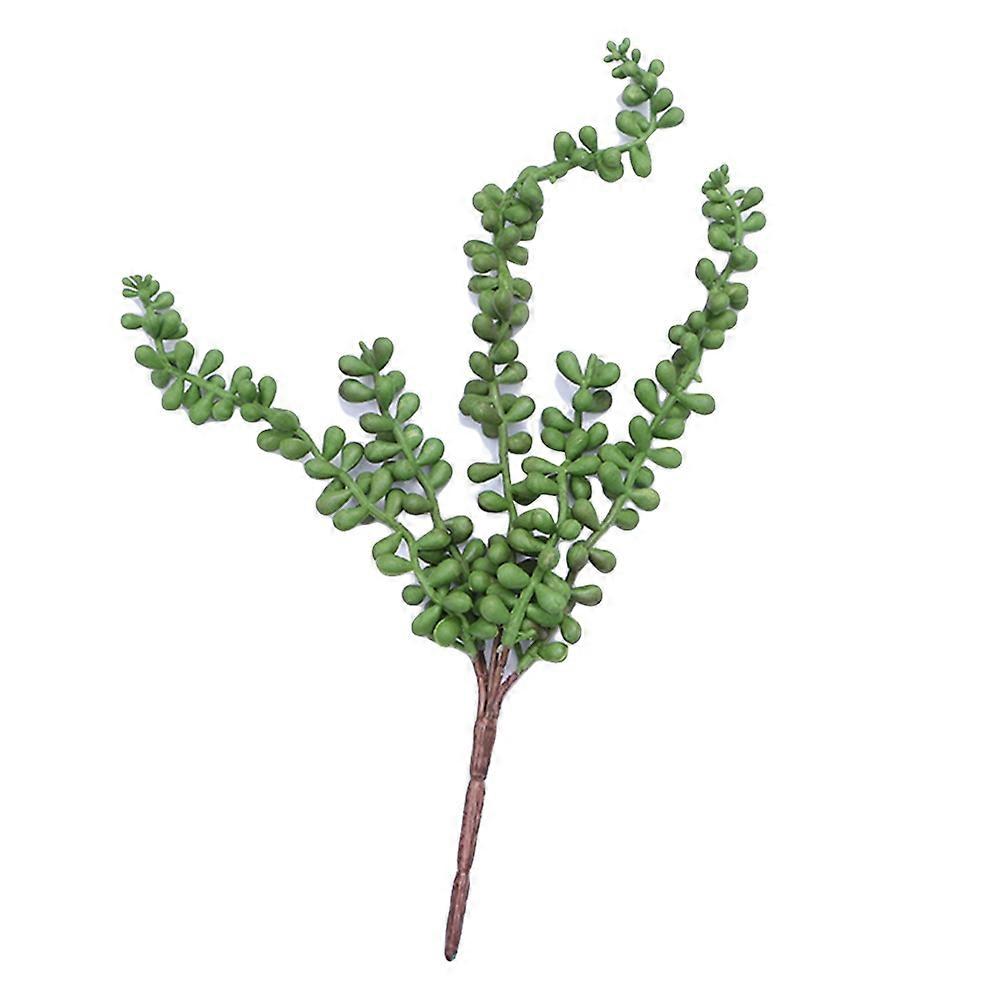 معلقة ديكور الحائط العصارة الاصطناعية اللؤلؤ زهرة الكرمة الخضراء السمين للديكور عشاق النباتات في الحديقة المنزلية 35x25 سم 2 قطعة