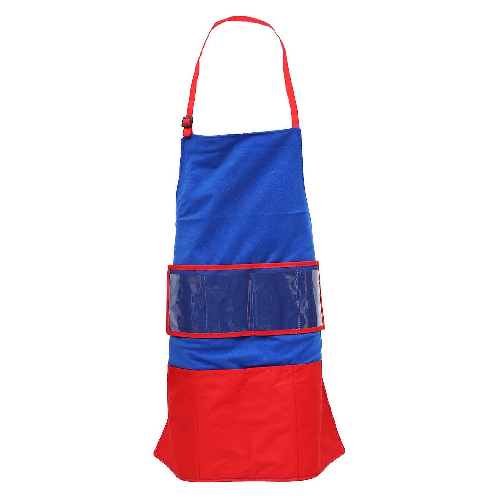 Felt Story Apron for DIY Teaching, Storytelling & Educational Play – Stylish Blue & Red Design for Cooking, Crafting & Picture Book Activities