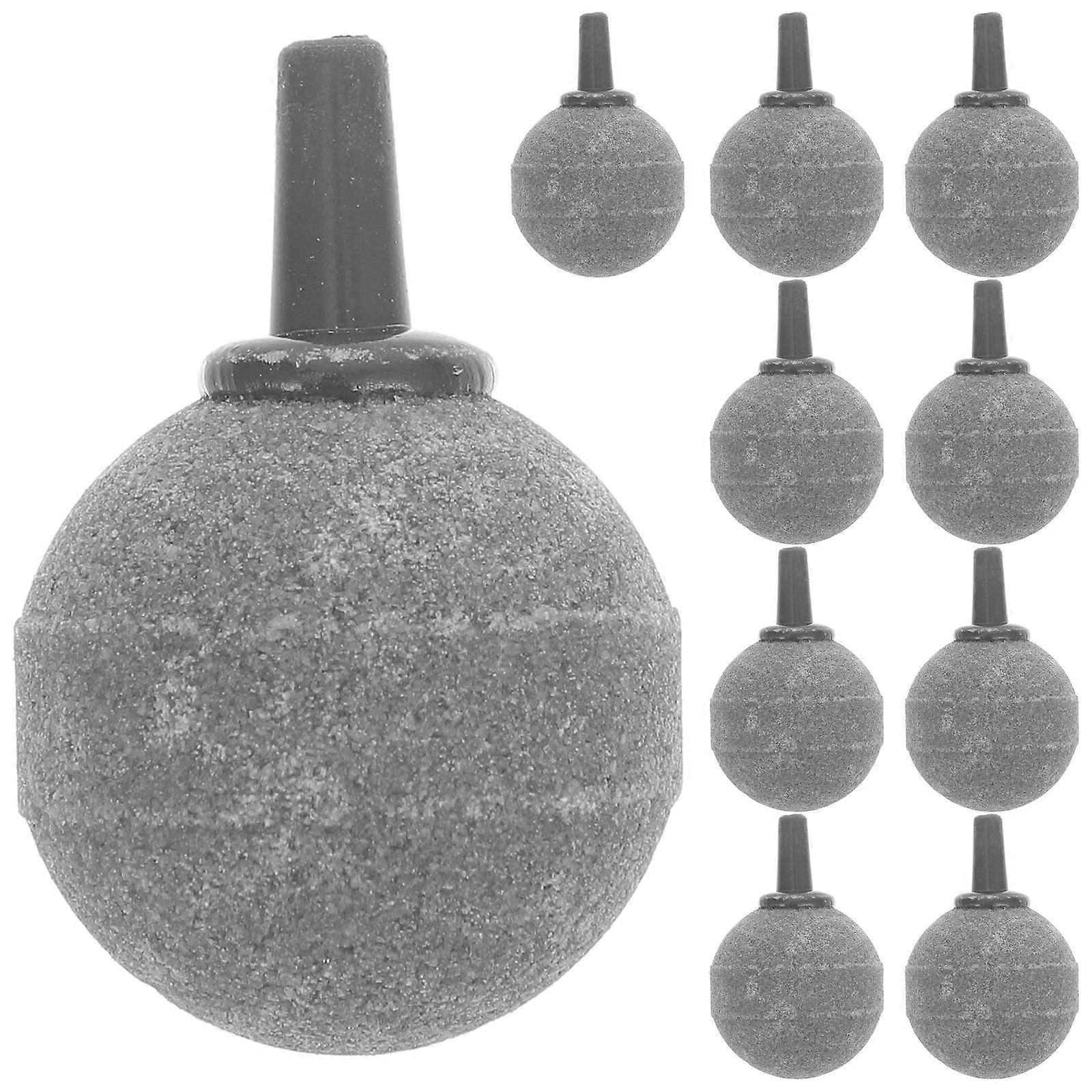 Aquarium Air Stone Diffuser Stone Round Shape Air Diffusion Home Aquarium Grey 5cm 10Pcs