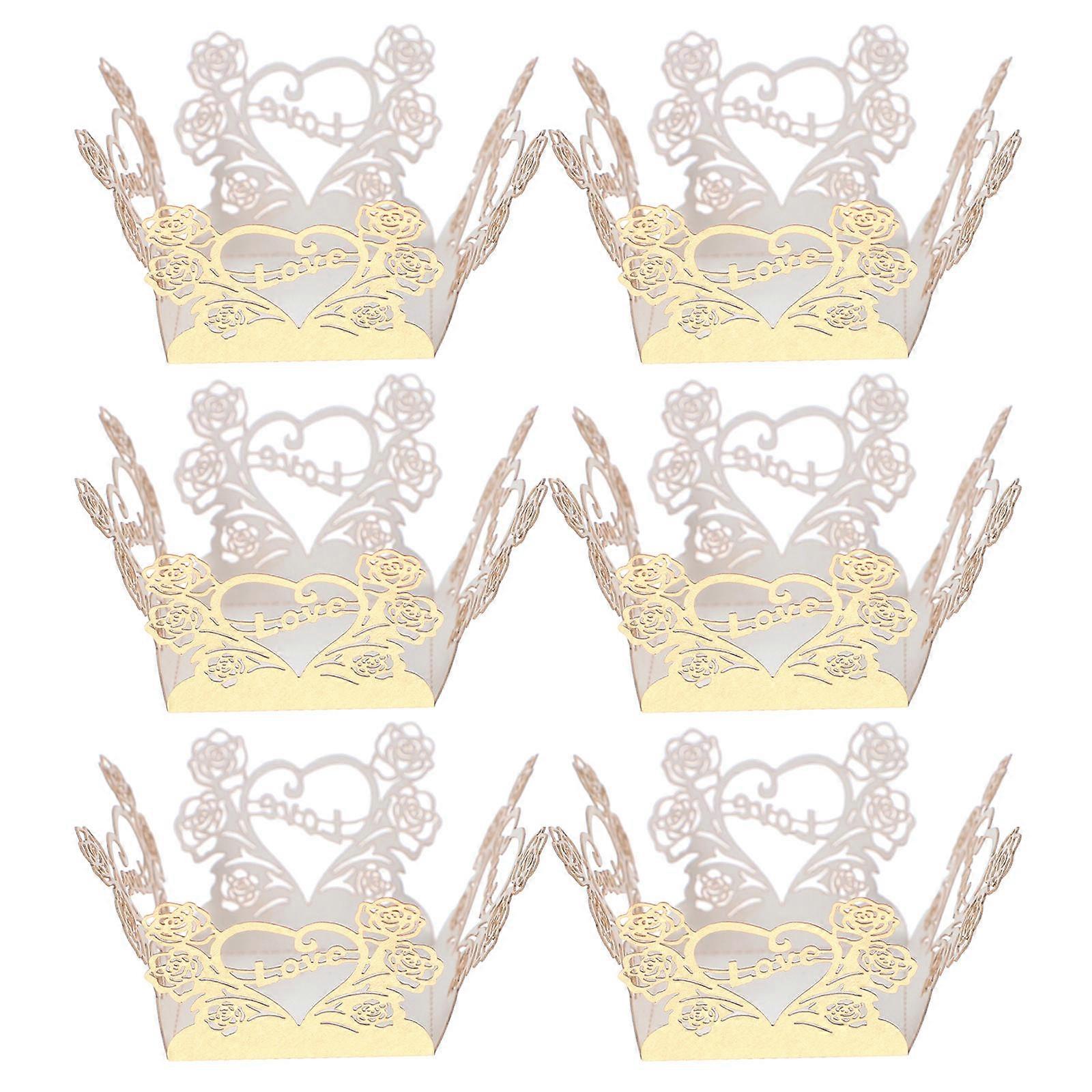 Truffle Paper Liner Chocolate Wrappers Party Style Prevent Chocolate from Rolling Golden 3.5X3.5X3.5CM 50Pcs