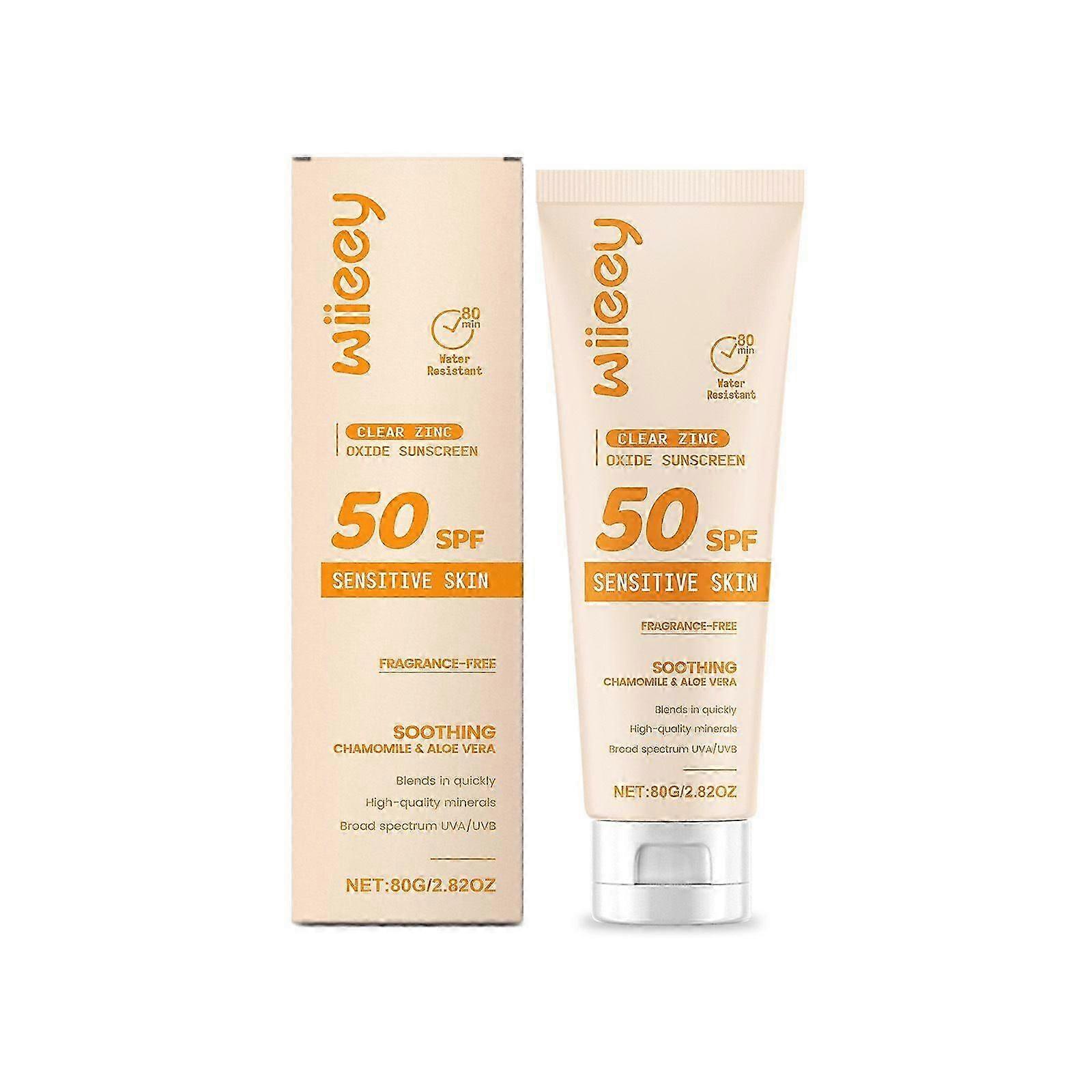 Sunscreen for Kids, Clear Zinc Oxide Sunscreen SPF 50 - Fragrance-Free, Broad Spectrum UVA/UVB Protection with Chamomile & Aloe for Sensitive Skin