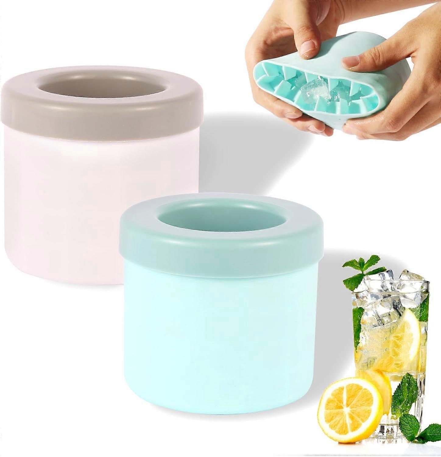 Cylindrical ice cube tray, silicone mini ice cube mode, small ice making cup suitable for refrigerator freezer squeeze and release ice cup