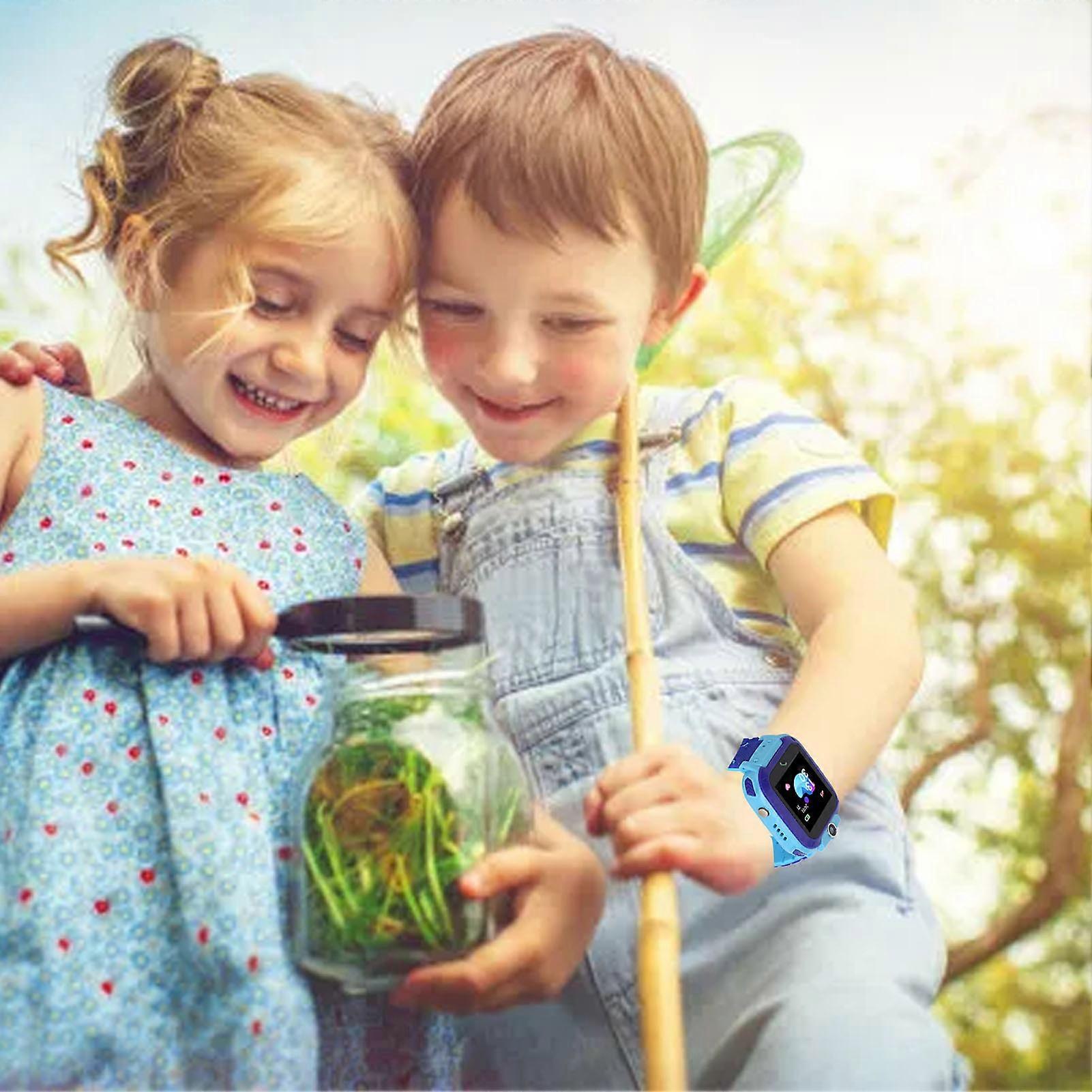 2G Kids Smart Watch LBS Positioning Children Phone Watch Support SOS Alert Photo Taking Gaming Classroom Mode Remote Shutdown Blue 